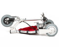 Lightweight mobility scooter folded down and compact.