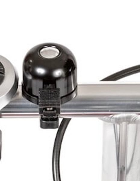 Black striker bell for mobility scooters.