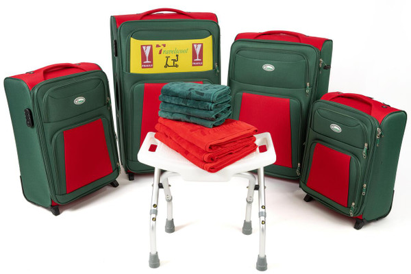 Entire 4-piece luggage set.