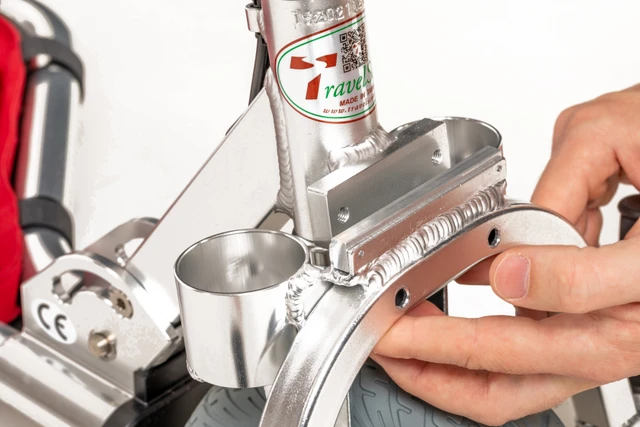 Close view of precise TravelScoot TIG welds