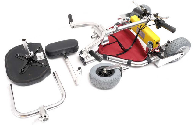 TravelScoot Escape broken down for compact storage