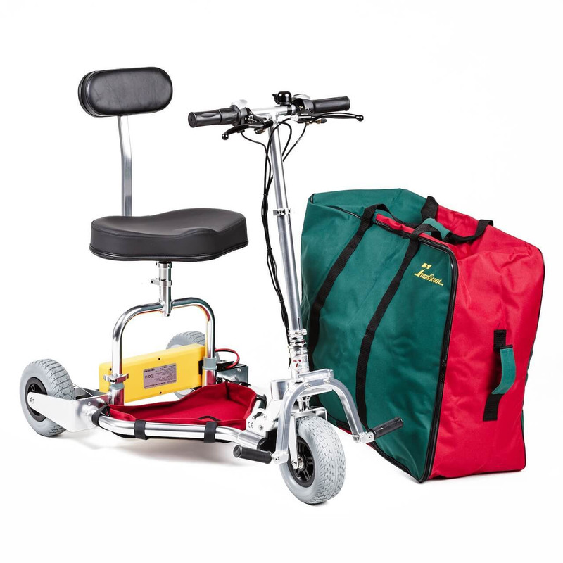 The TravelScoot: world's lightest mobility scooter with storage bag.