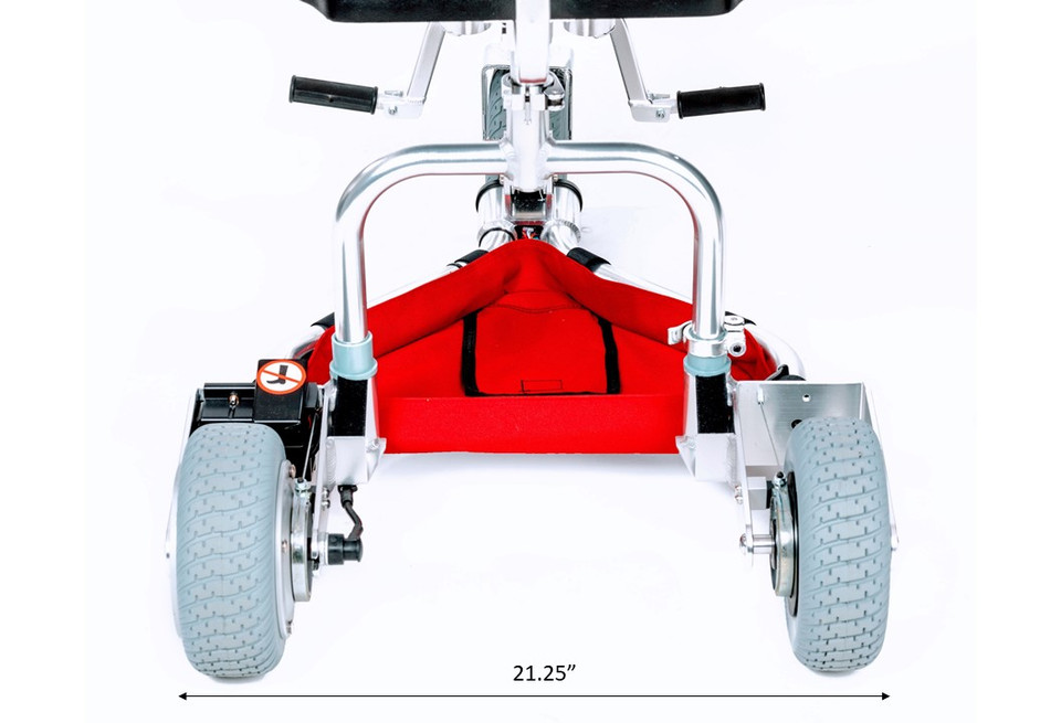 Rear-view TravelScoot Escape dimensions diagram