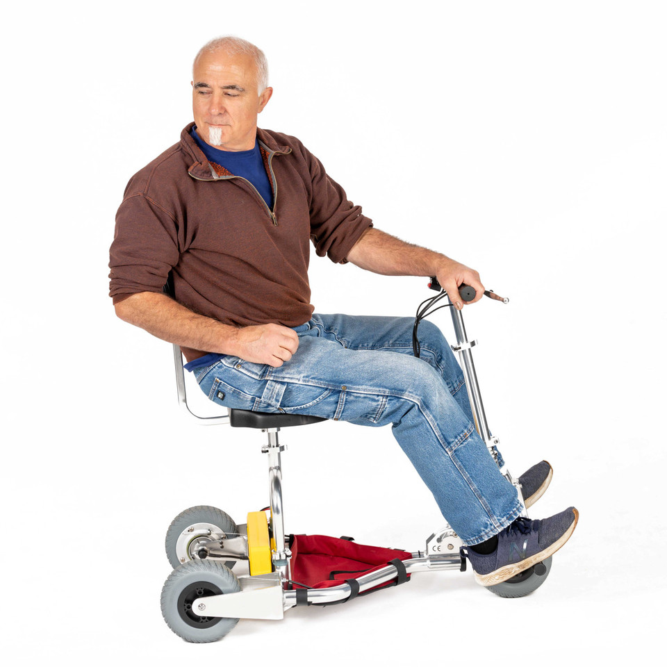 TravelScoot The Escape mobility scooter in reverse.