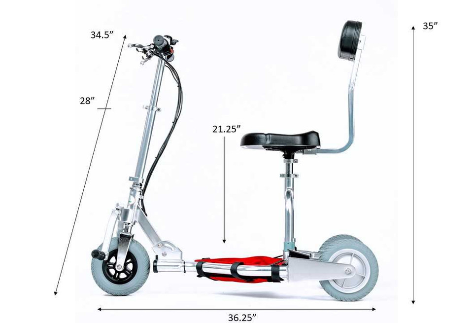 TravelScoot travel mobility scooter dimensions.