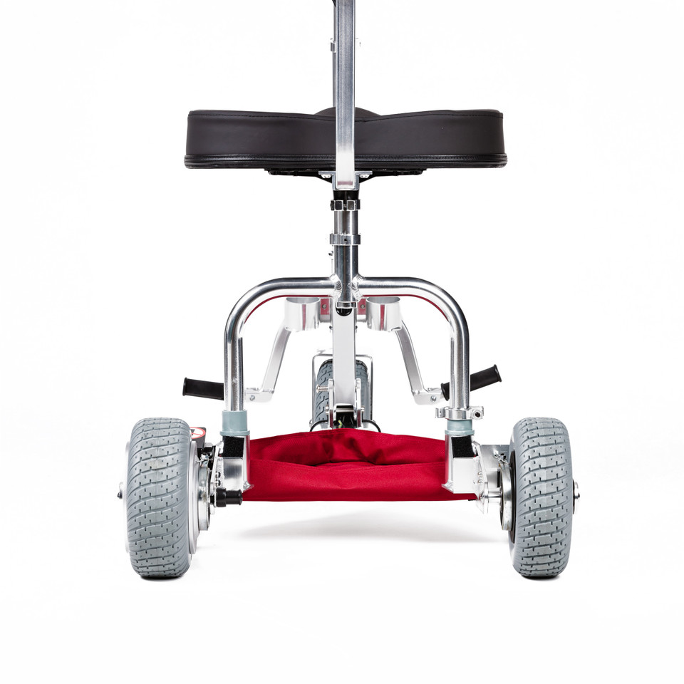 Lower-back view of TravelScoot Escape lightweight scooter.