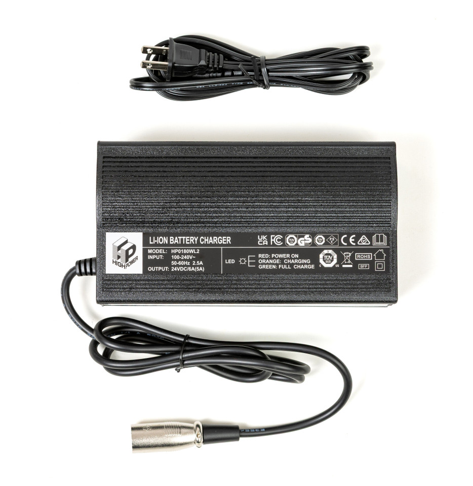 TravelScoot Rapid Charger and charging cord.