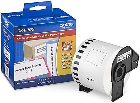 BROTHER GENUINE, DK2205 CONTINUOUS PAPER LABEL ROLL, CUTTOLENGTH