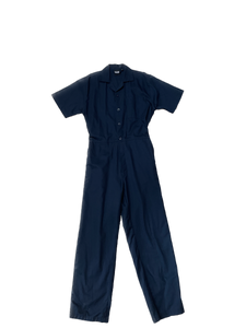 Cotton Navy Blue Short Sleeve Coverall