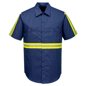 PORTWEST LONA Shirt Short Sleeve Navy Blue