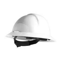 HONNEYWELL FULL BRIM HARD HAT, WHITE, WITH SUSPENSION
