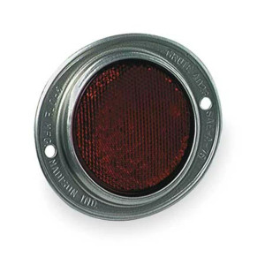 ROUND REFLECTOR, RED, 4-11/16" L X 4-11/16" W, ALUMINUM