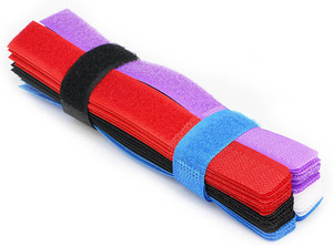 PASOW VELCRO CABLE TIES 7 INCH MULTI COLOURED EACH