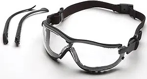 PYRAMEX ANTI-SCRATCH CLEAR LENS SAFETY GLASSES WITH VENTED SIDE FRAME