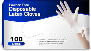 DISPOSABLE LATEX MULTIPURPOSE GLOVES LARGE 100 PCS PER BOX L