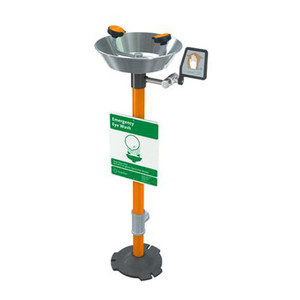 GUARDIAN PEDESTAL MOUNTED EYE/FACE WASH, STAINLESS STEEL