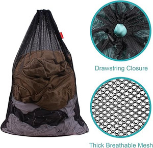 DUOMIW MESH LAUNDRY BAG HEAVY DUTY DRAWSTRING BAG 24 X 36 INCHES, 2 PACK, BLACK&WHITE .... ....