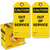 "CAUTION - OUT OF SERVICE" TAG, YELLOW AND BLACK VINYL PLASTIC, 2-SIDED, 3" X 6.25", 10 MIL