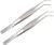 7 INCH STAINLESS STEEL TWEEZERS WITH CURVED SERRATED TIP MULTIPURPOSE FORCEPS FOR CRAFT REPAIRING