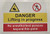SIGN :DANGER, LIFTING IN PROGRESS 400MM X 400MM