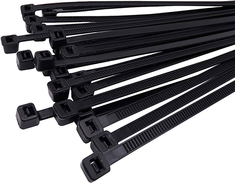 200 PACK BLACK ZIP TIES WRAPS, 12 INCH HEAVY DUTY 50 POUND CABLE WIRE TIE, EANINNO SELF LOCKING ...