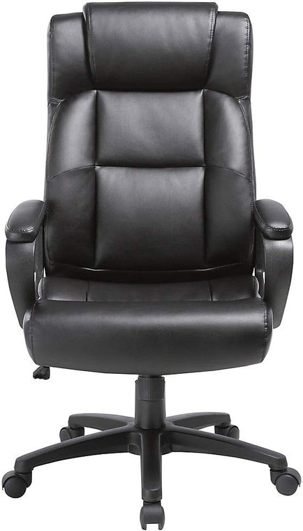 LORELL SOHO HIGH BACK LEATHER EXECUTIVE CHAIR, BLACK