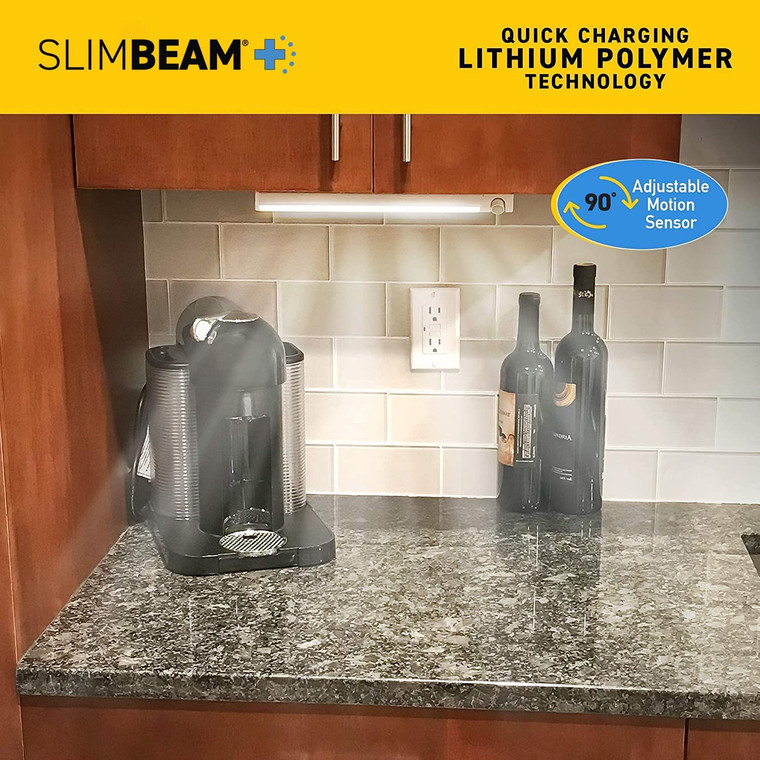SENSOR BRITE SLIMBEAM UNDER CABINET LIGHT, USB RECHARGEABLE, MOTION ACTIVATED OR MANUAL.