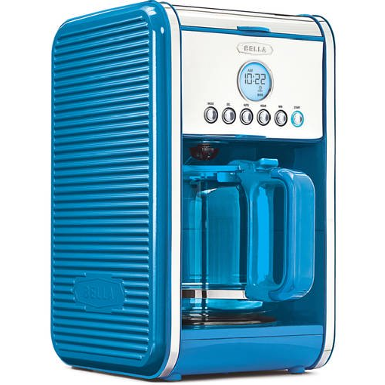 BELLA DOTS COLLECTION 12-CUP PROGRAMMABLE COFFEE MAKER,BLUE