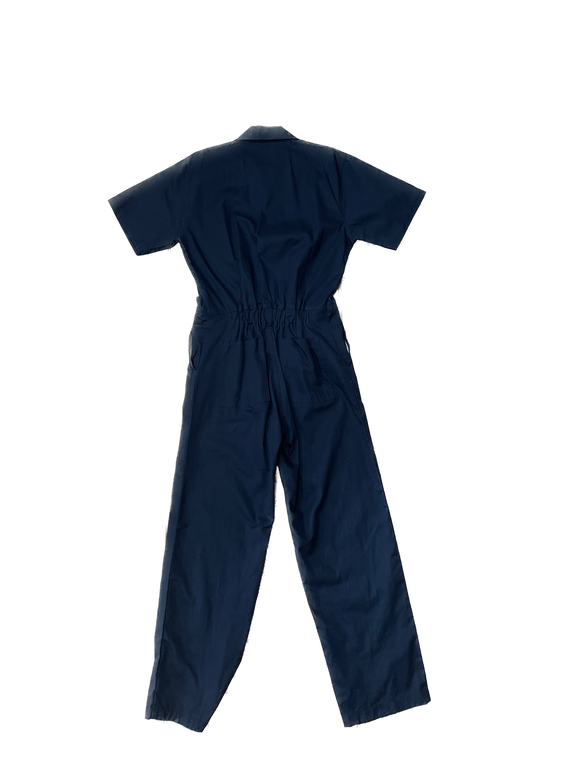 Cotton Navy Blue Short Sleeve Coverall