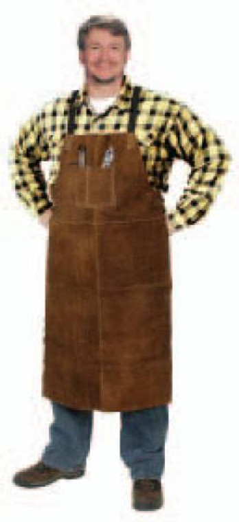 STEINER WELDING APRON 42 IN. LONG BROWN COWHIDE 3 OZ./SQ. FT. FABRIC WEIGHT WITH ADJUSTABLE BUCKLE