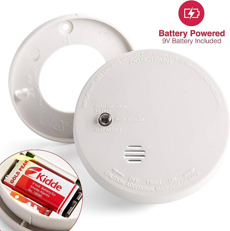 KIDDE I9040 9V BATTERY-OPERATED SMOKE ALARM