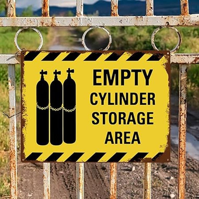 EMPTY CYLINDER STORAGE AREA PVC SIGN 16" X 12"