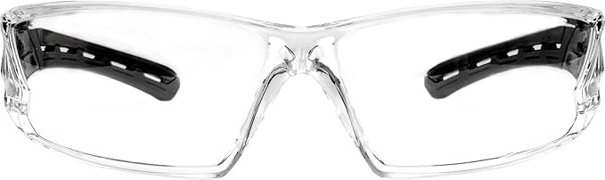 IRONWARE FOG SAFETY GLASSES BLACK FRAME CLEAR LENS,PROTECTION FROM UVA & UVB RAYS