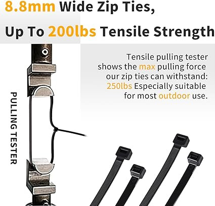 BLACK CABLE TIE 9MM X 550MM/ 22" -100PCS PER PACK