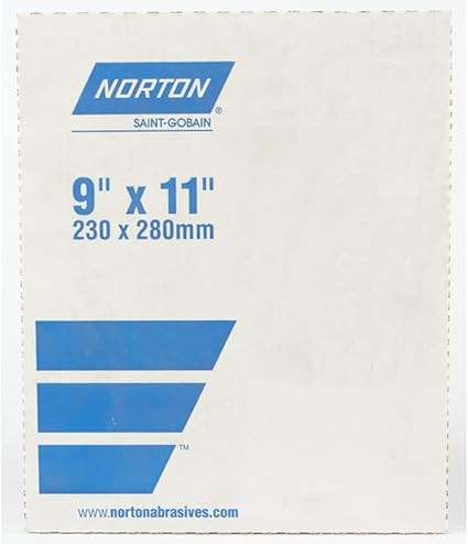 NORTON SANDING SHEET 120 GRIT 11 IN. X 9 IN. PAPER, C, ALUMINUM OXIDE PKG OF 100 PCS