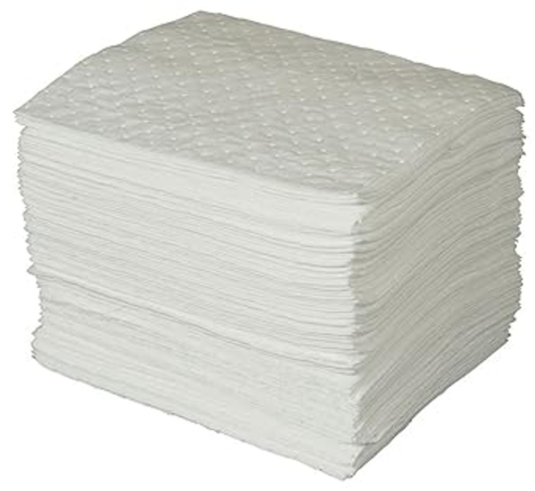BRADY SPC BASIC OIL-ONLY HEAVY WEIGHT ABSORBENT PAD, WHITE, 15" L X 17" W (100 SHEETS PER BOX) -...