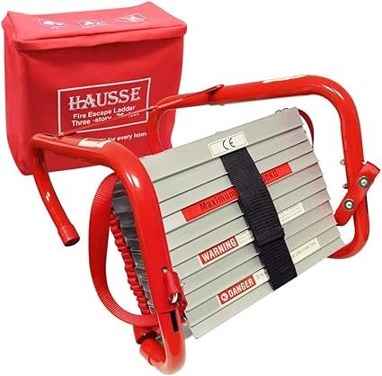 HAUSSE RETRACTABLE 3 STORY FIRE ESCAPE LADDER, 25 FEET..
