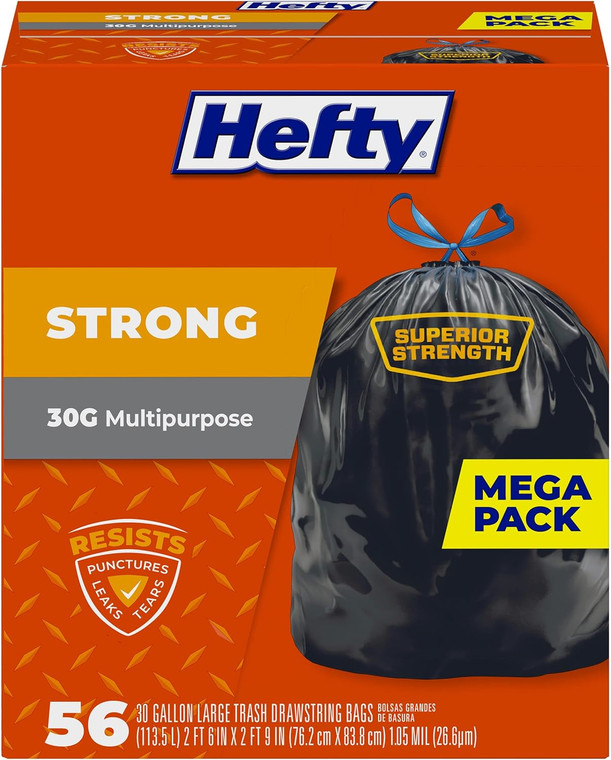 HEFTY GARBAGE BAGS LARGE
