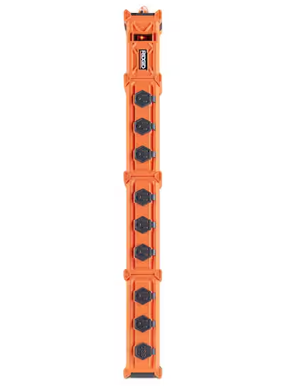 RIDGID 6 ft. 8-Outlet Power Strip with 1 USB-A and 1 USB-C, Orange