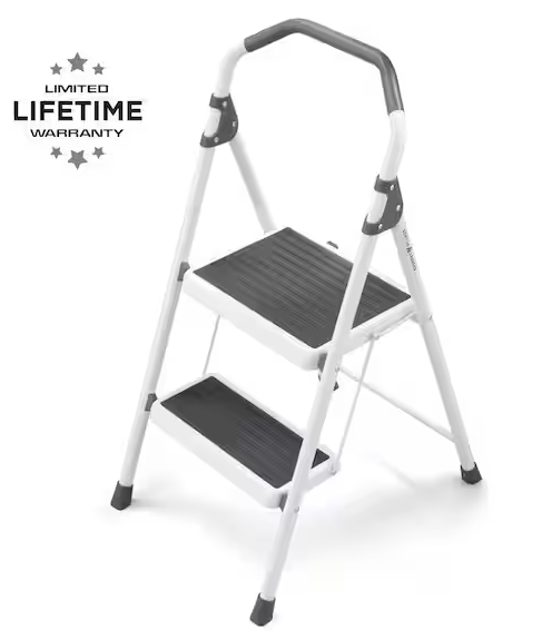 2-Step Steel Lightweight Step Stool Ladder 225 lbs. Load Capacity Type II Duty Rating (8ft. Reach Height)