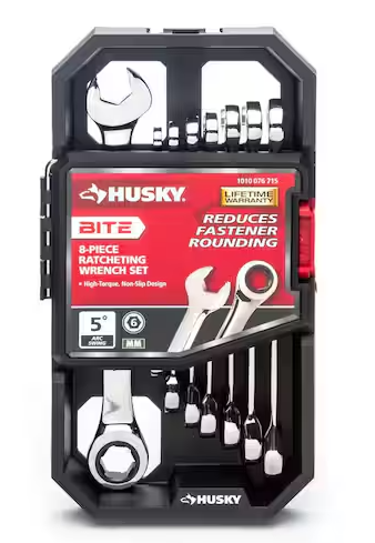 Husky BITE Metric 72-Tooth Ratcheting Wrench Set (8-Piece)