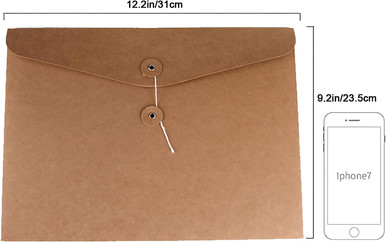 VANRA KRAFT STRING ENVELOPE FILE FOLDER PROJECT POCKETS FILE JACKET ...