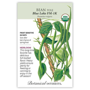 Blue Lake FM-1K Pole Bean Seeds, Organic