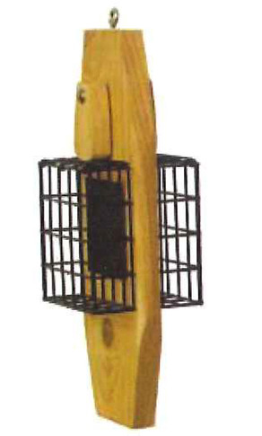 Stovall - Suet - Double Wire basket on Cedar Base