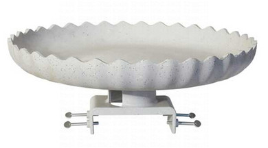 Scalloped Gray Stone Heated Bird Bath with Deck Mount