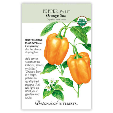 Pepper Seeds, Orange Sun Sweet, Organic