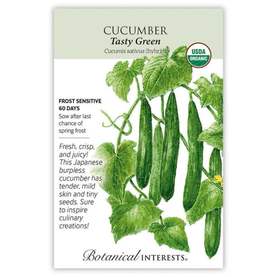 Cucumber Seeds, Tasty Green, Organic