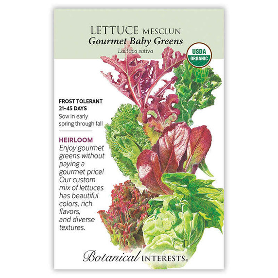 Lettuce Seeds, Gourmet Baby Greens Mesclun, Organic