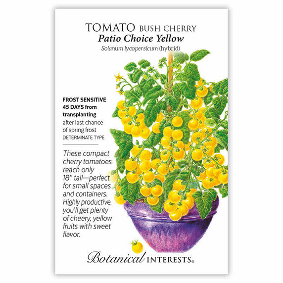 Tomato Seeds, Patio Choice Yellow Bush Cherry