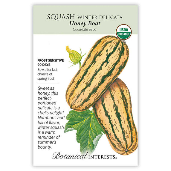 Squash Seeds, Honey Boat Delicata, Organic